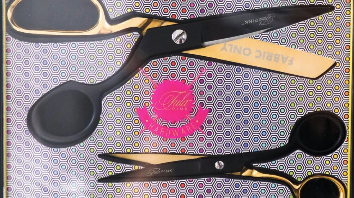 Tula Pink Limited Edition Black & Gold Scissor Tin