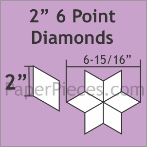 6 Point - 60 Degree Diamond 2" - Small Pack, 75 Pieces