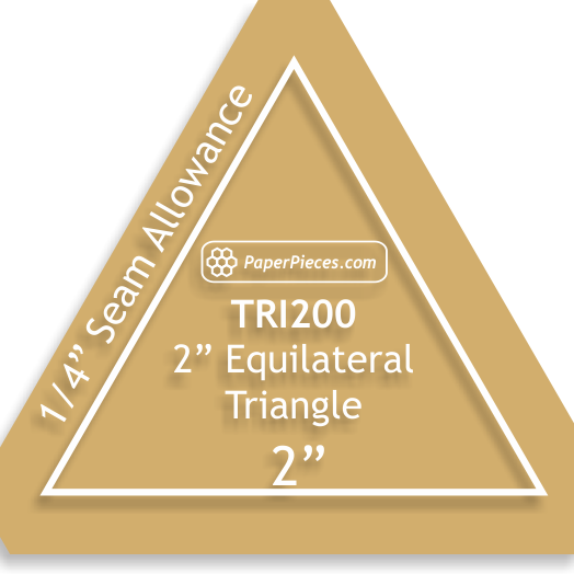 Acrylic Template - Equilateral Triangle 2, 1/4" Seams