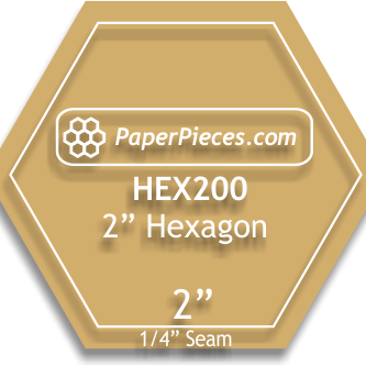 Acrylic Template- Hexagon 2",  1/4" Seam