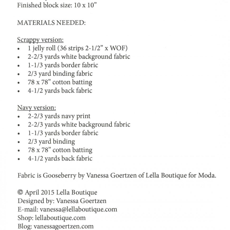 Lella Boutique - Kaleidoscope Quilt Pattern