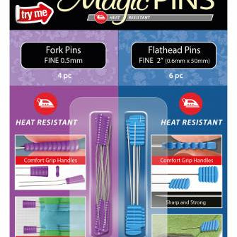 Magic Pins Fork and Flat Head Sample Card