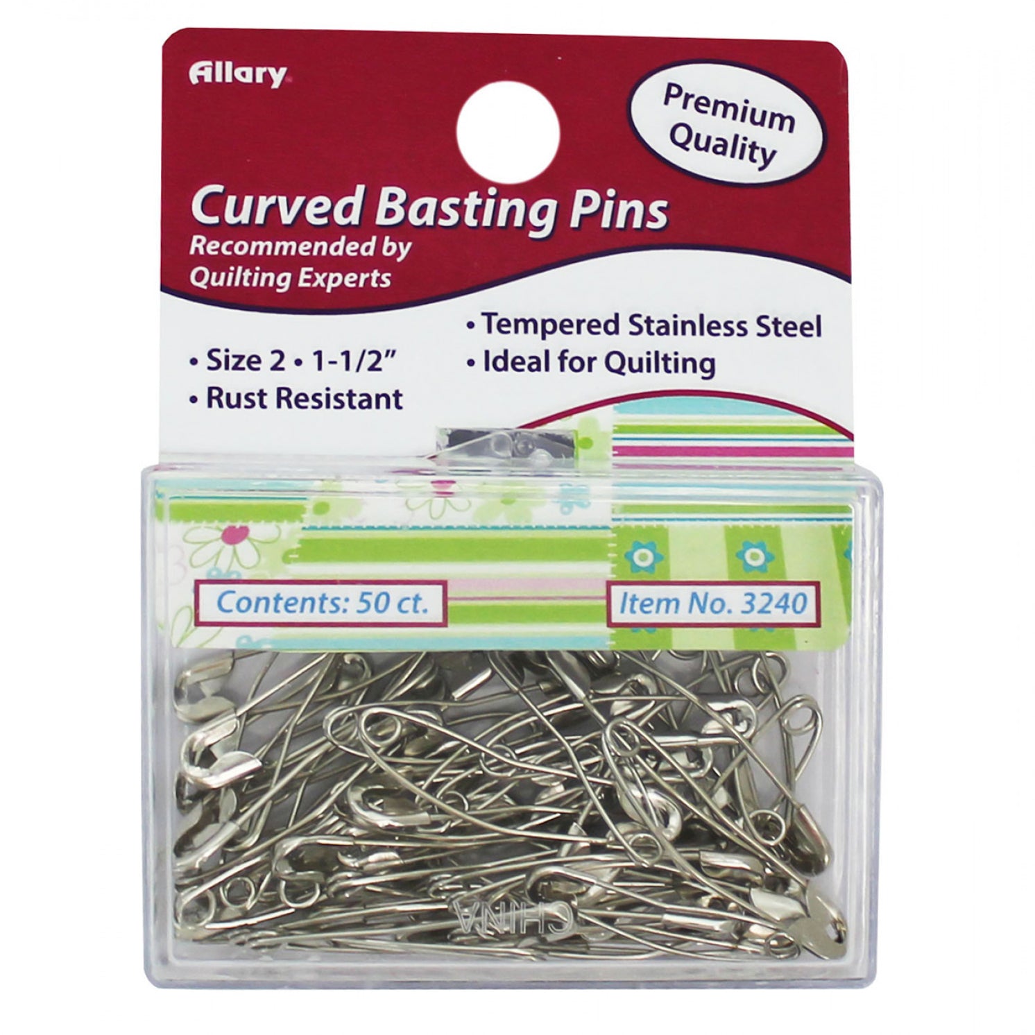 Curved Basting Pins 1-1/2in 50ct