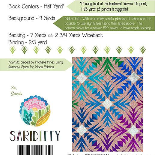 SARAH THOMAS OF SARIDITTY - RAINBOW SPICE, Agave Pattern