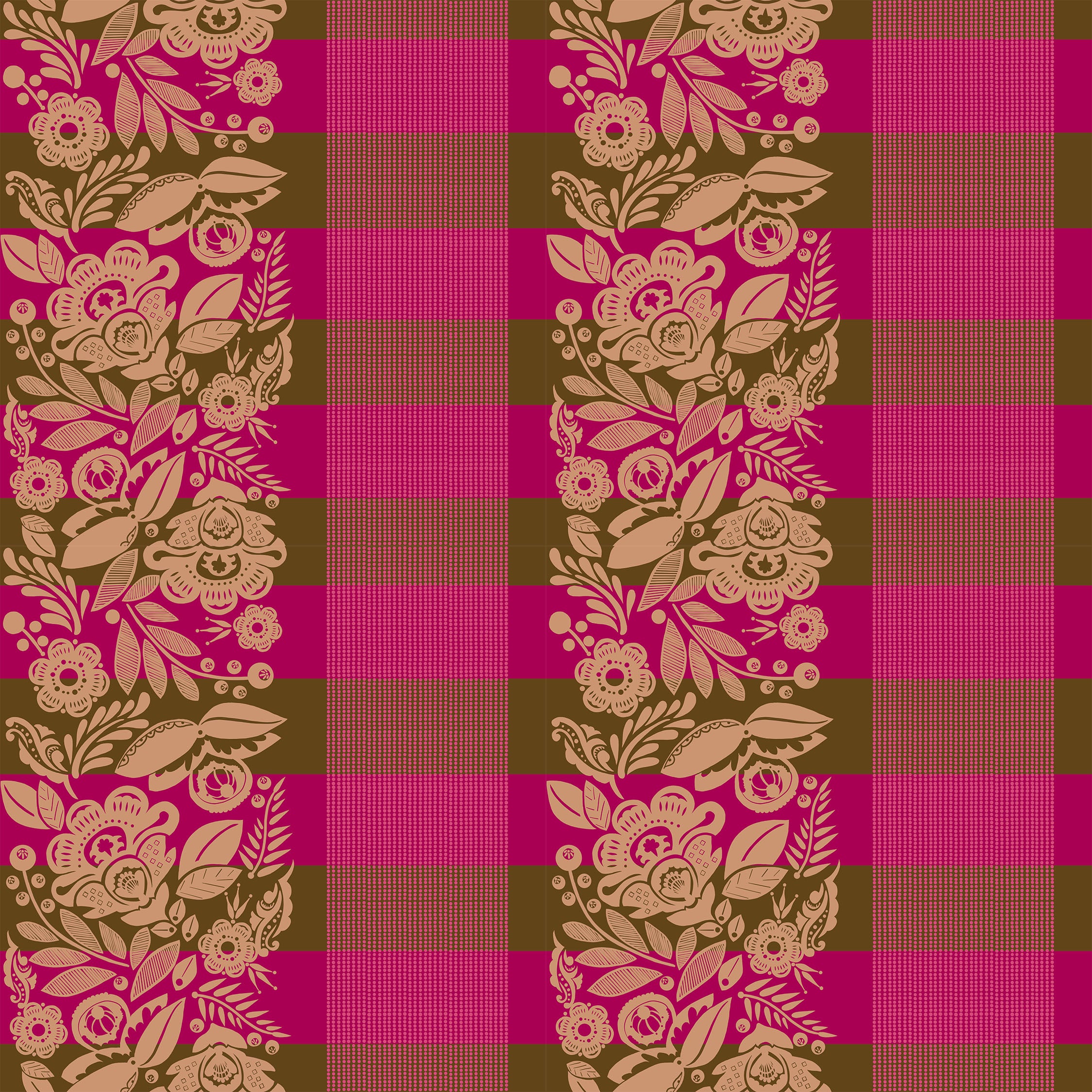 ANNA MARIA PARRY- Perennial Borders - 108" - Festival, Coffee BAMT141-38