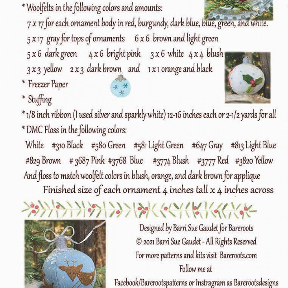 BAREROOTS - Everything Nice Christmas - Ornaments Pattern