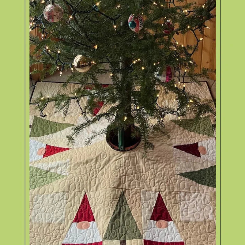 LAKE GIRL QUILTS - Bonnie Osness -  Balsam Gnomes Table Topper or Tree Skirt Quilt