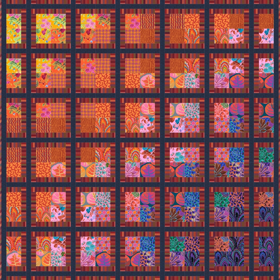 KAFFE FASSET COLLECTIVE - FEBRUARY 2025 - Bento Quilt Kit - WARM
