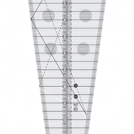 Creative Grids 15 Degree Triangle Quilt Ruler - 7in x 24.5in CGREU1