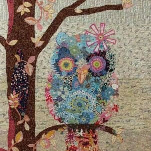 LAURA HEINE - Cora the Common Owl Collage Pattern LHFWCORA