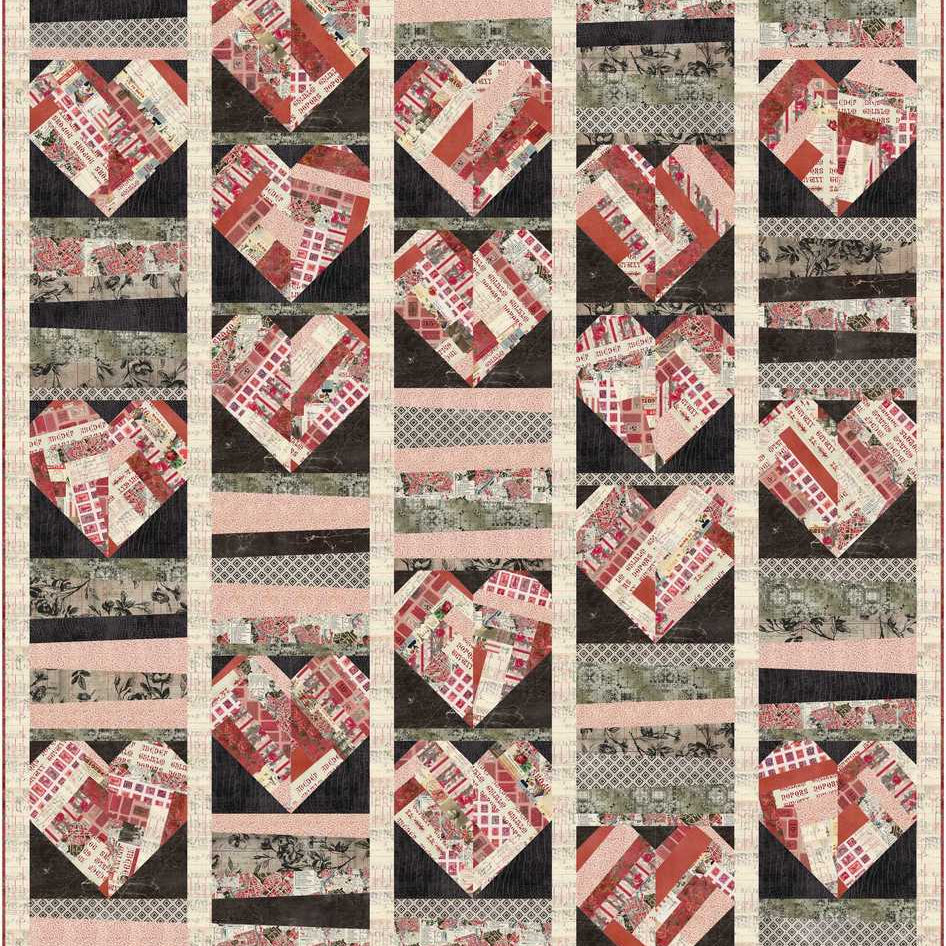 TIM HOLTZ - Palette Red - Country Hearts Quilt Kit
