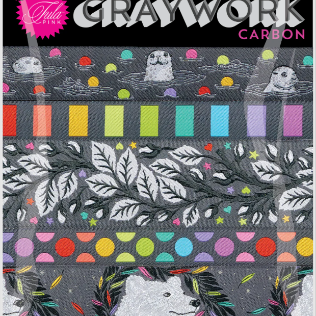 RENAISSANCE RIBBONS - Tula Pink - Graywork, Designer Pack DP-156 Graywork Carbon