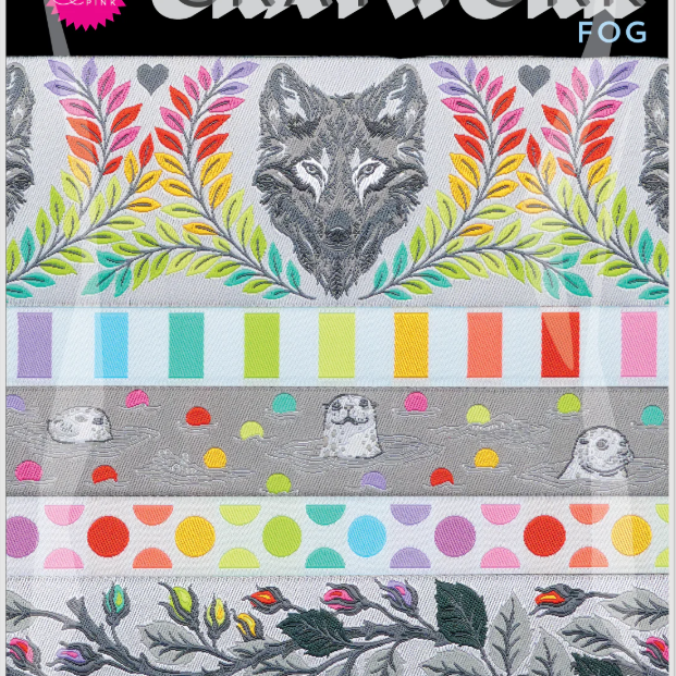 RENAISSANCE RIBBONS - Tula Pink - Graywork, Designer Pack DP-157 Graywork Fog