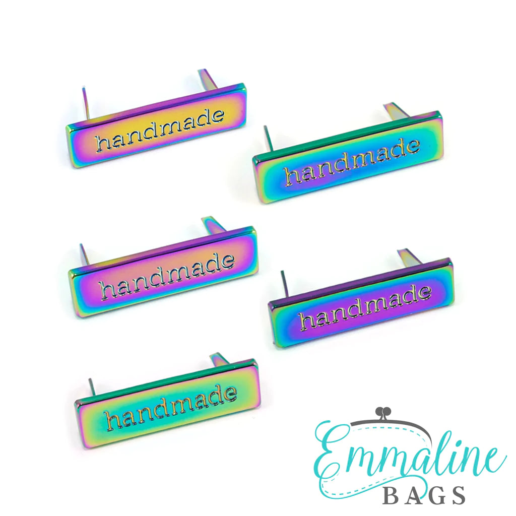 EMMALINE BAGS - Metal Bag Label "Handmade", Rainbow