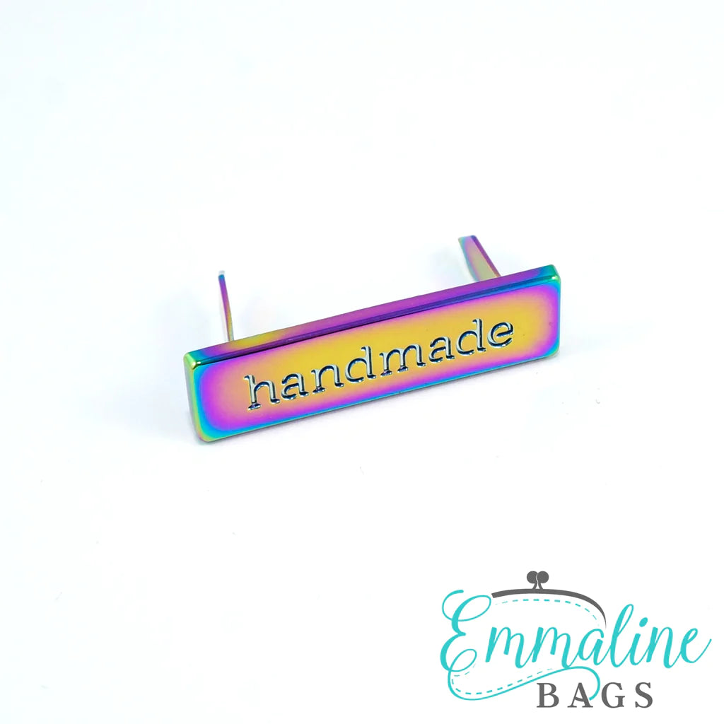 EMMALINE BAGS - Metal Bag Label "Handmade", Rainbow