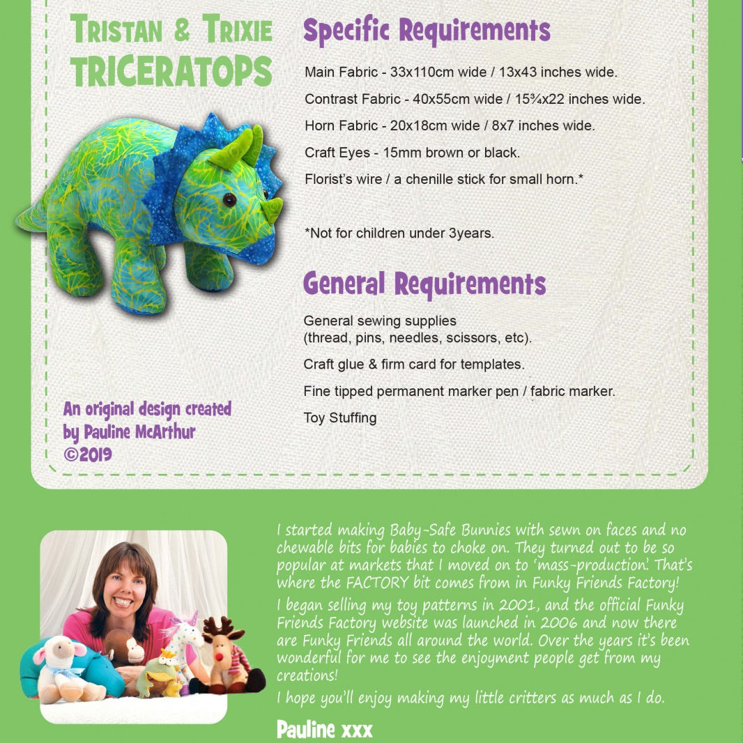 FUNKY FRIENDS FACTORY - Trixie & Tristan Triceratops