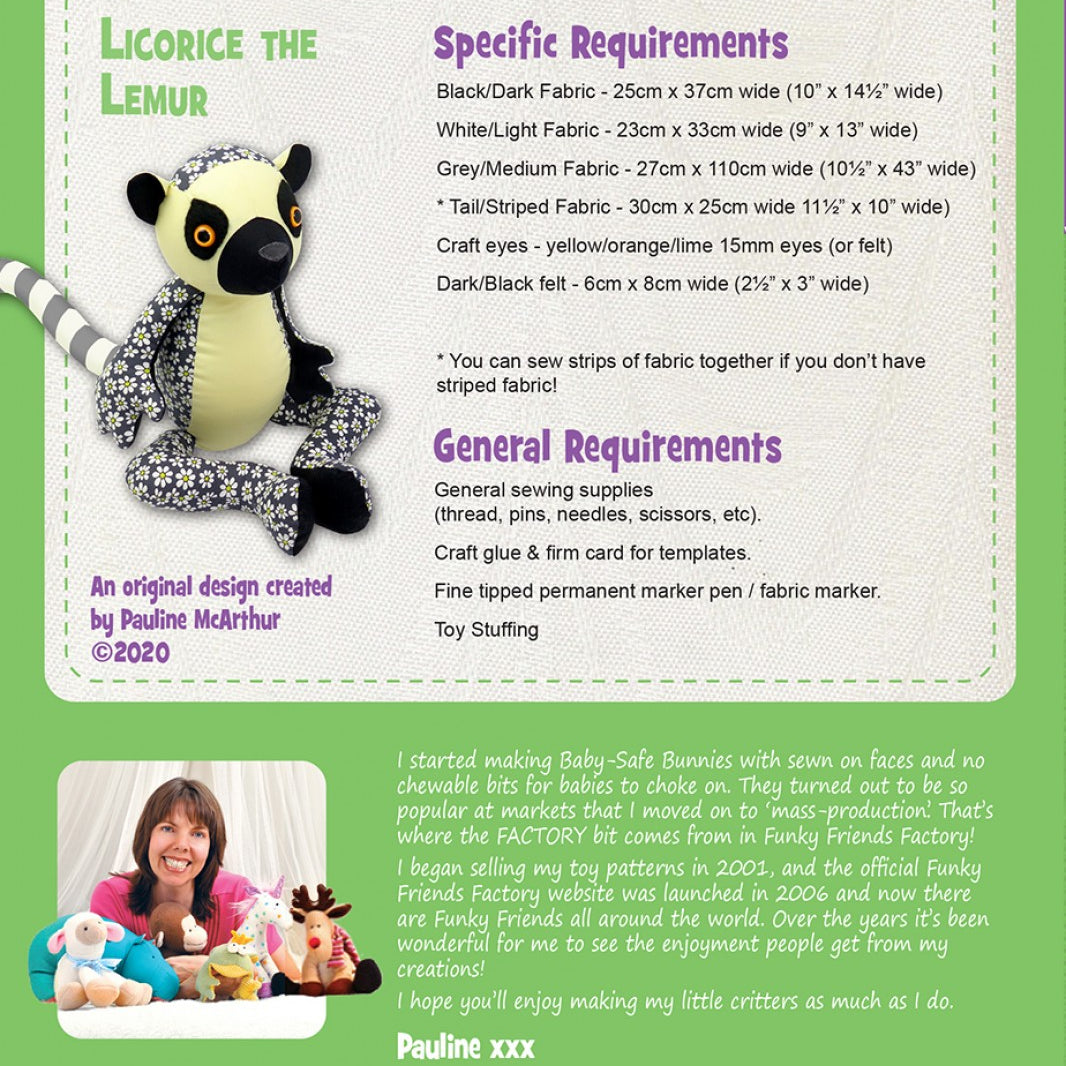 FUNKY FRIENDS FACTORY - Licorice The Lemur