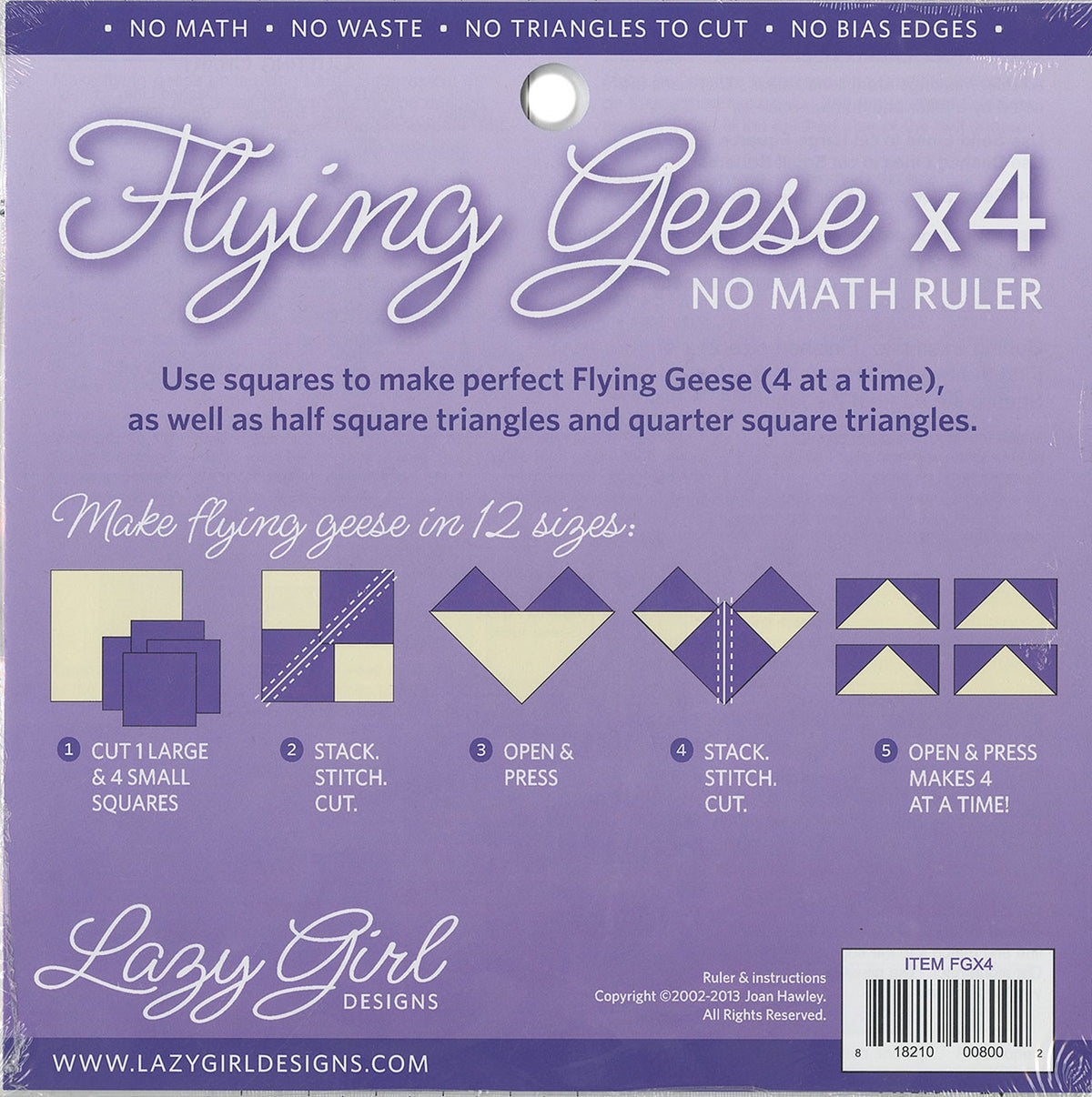 Lazy Girl Designs - Flying Geese X 4 No Math Ruler