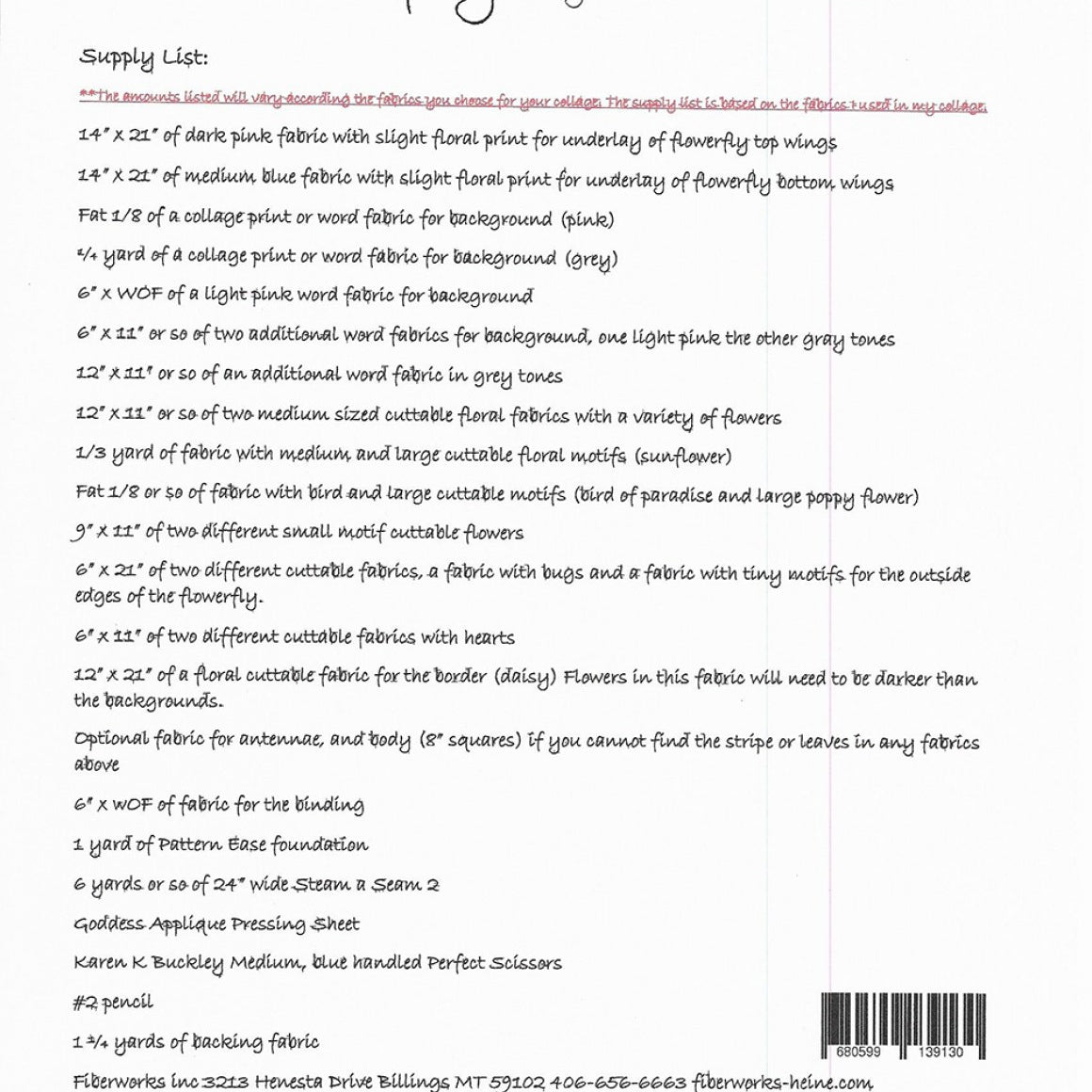 LAURA HEINE -Flowerfly A Butterfly Collage Pattern