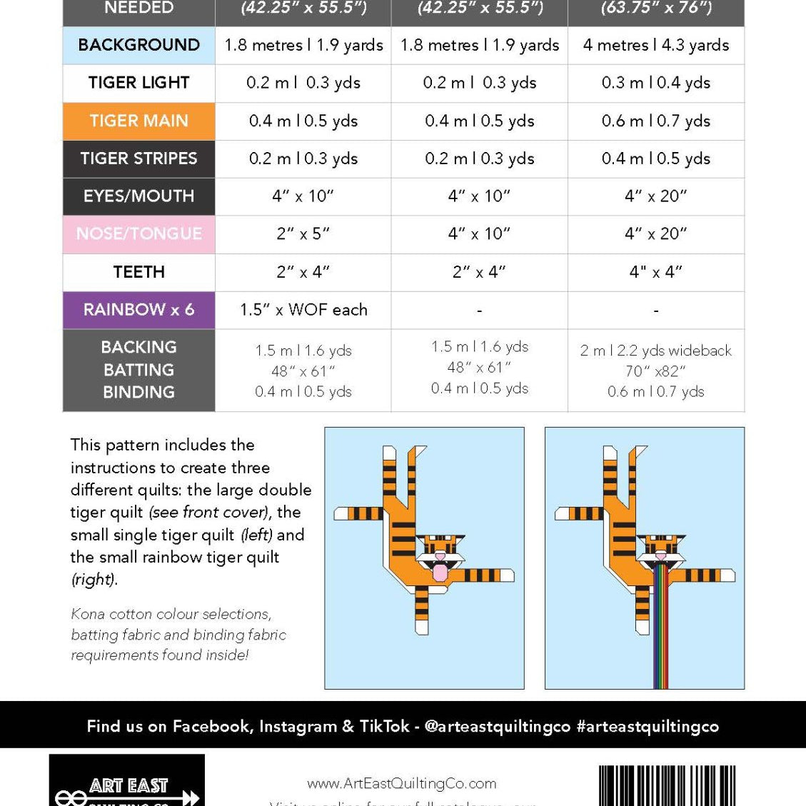 Art East Quilting Co - Flying Tigers Quilt Pattern