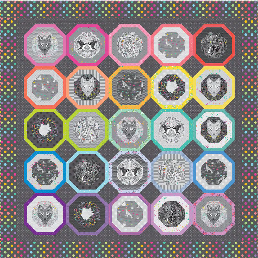 TULA PINK - Graywork - Graywork Quilt Kit - Dark