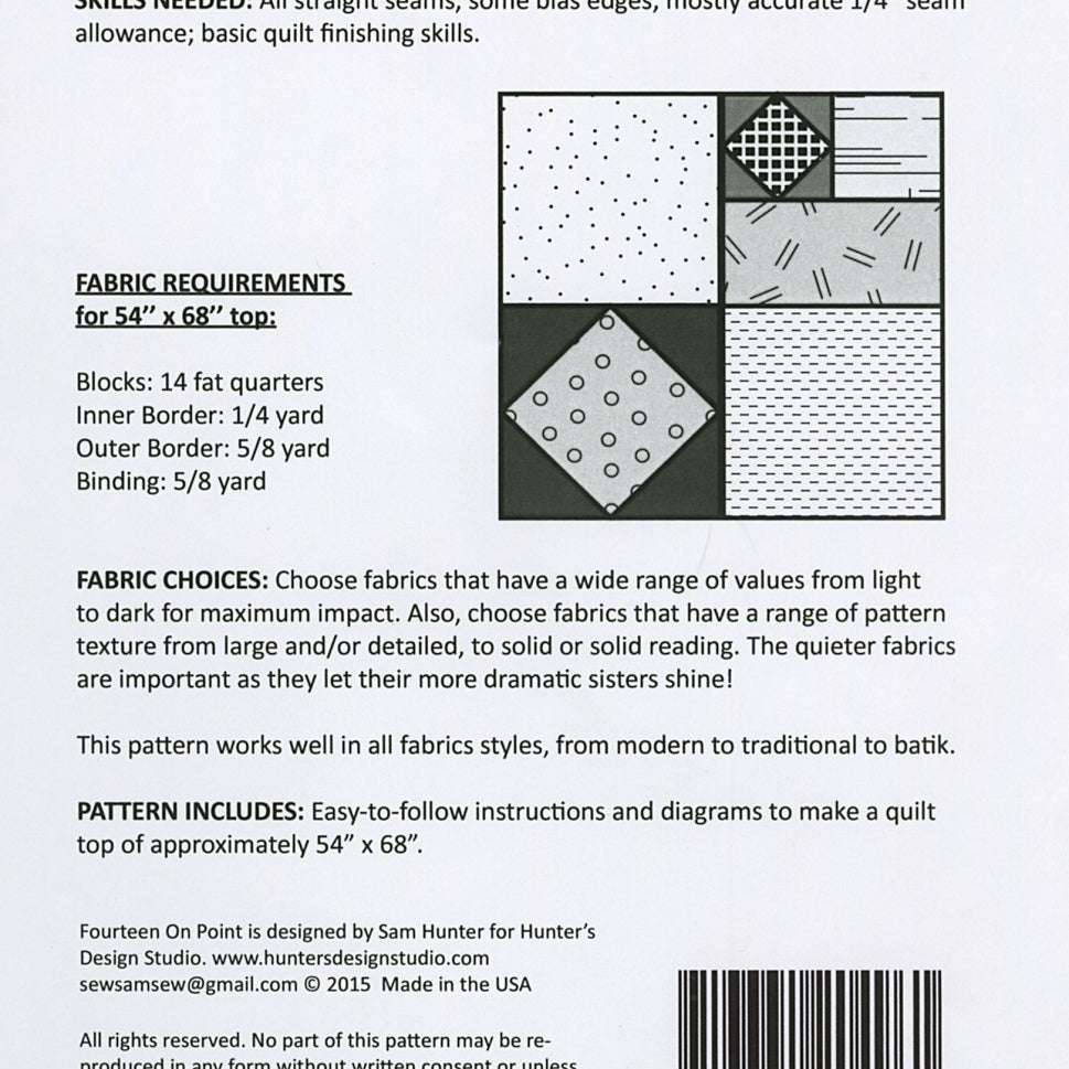 Hunter's Design Studio - Fourteen on Point Quilt Pattern