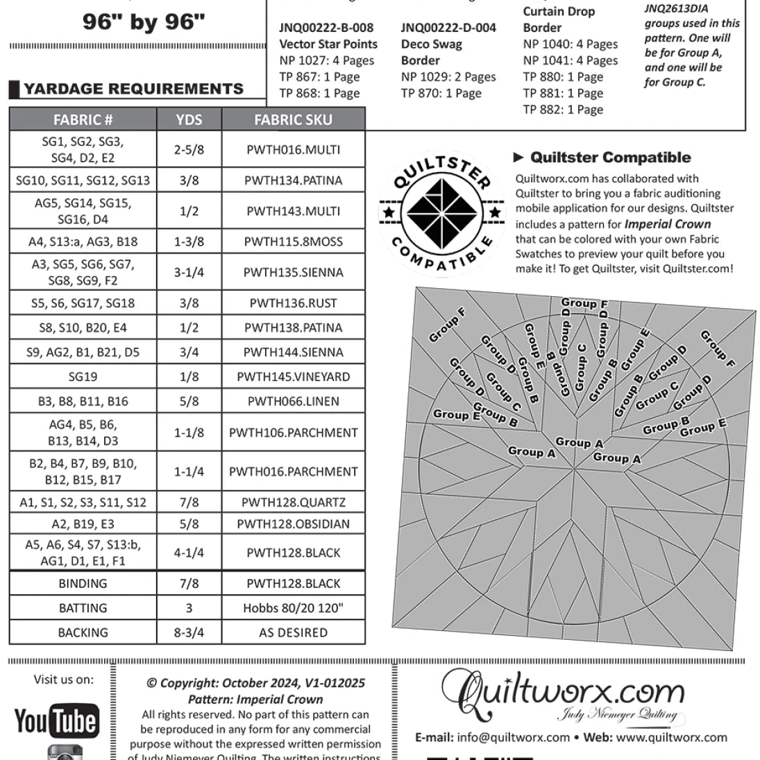 QUILTWORX.COM - Imperial Crown Pattern JNQ00222P15