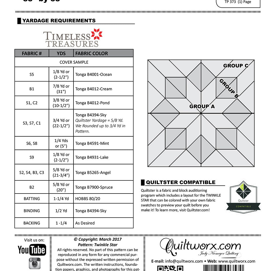 QUILTWORX.COM - The Twinkle Star Pattern JNQ00232P1