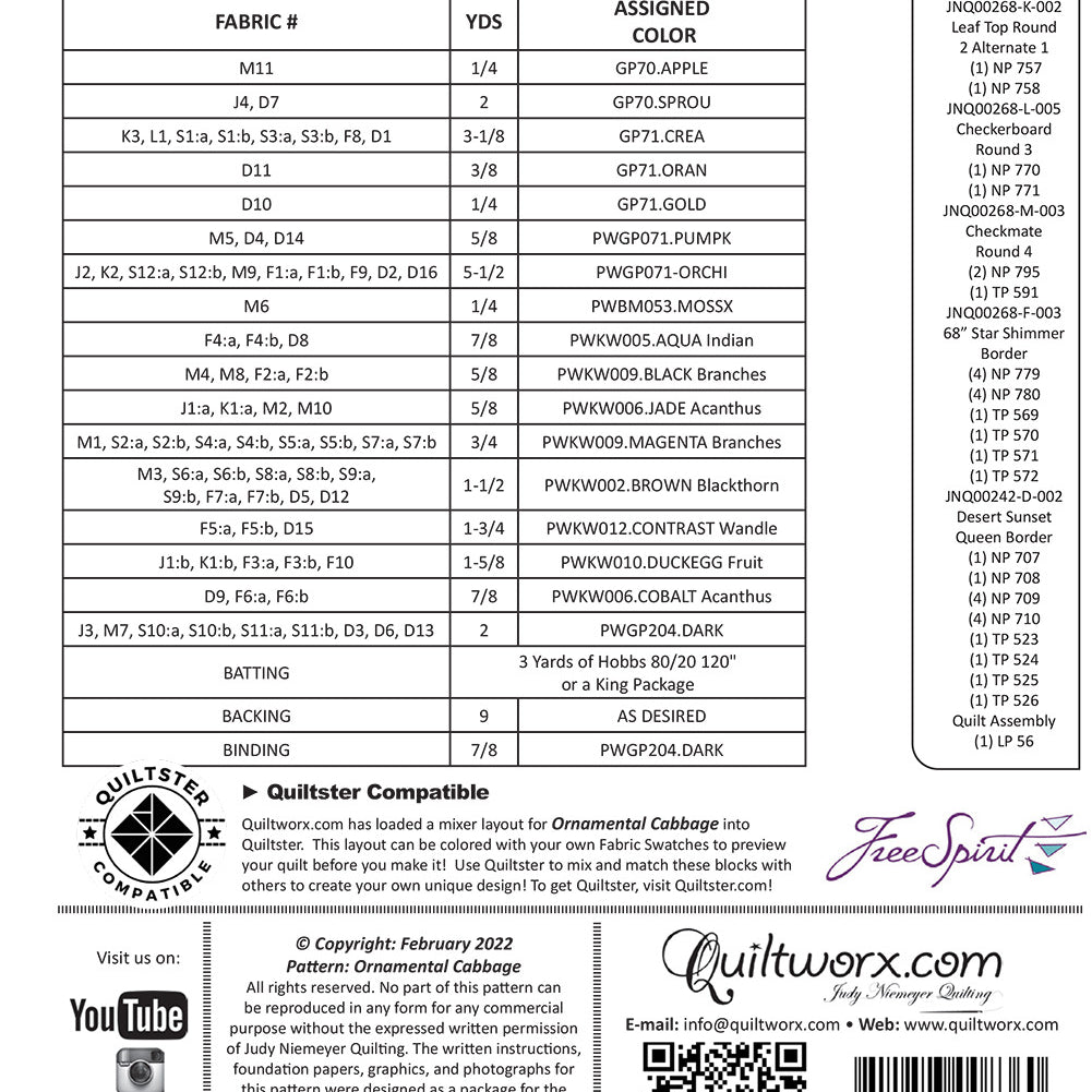 QUILTWORX.COM - Ornamental Cabbage Pattern JNQ00268P33