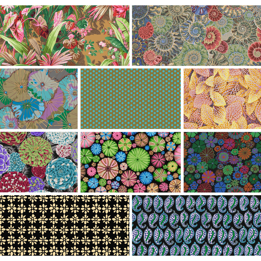 KAFFE FASSETT COLLECTIVE - AUGUST 2024 - Fat Quarter Bundle, Dark