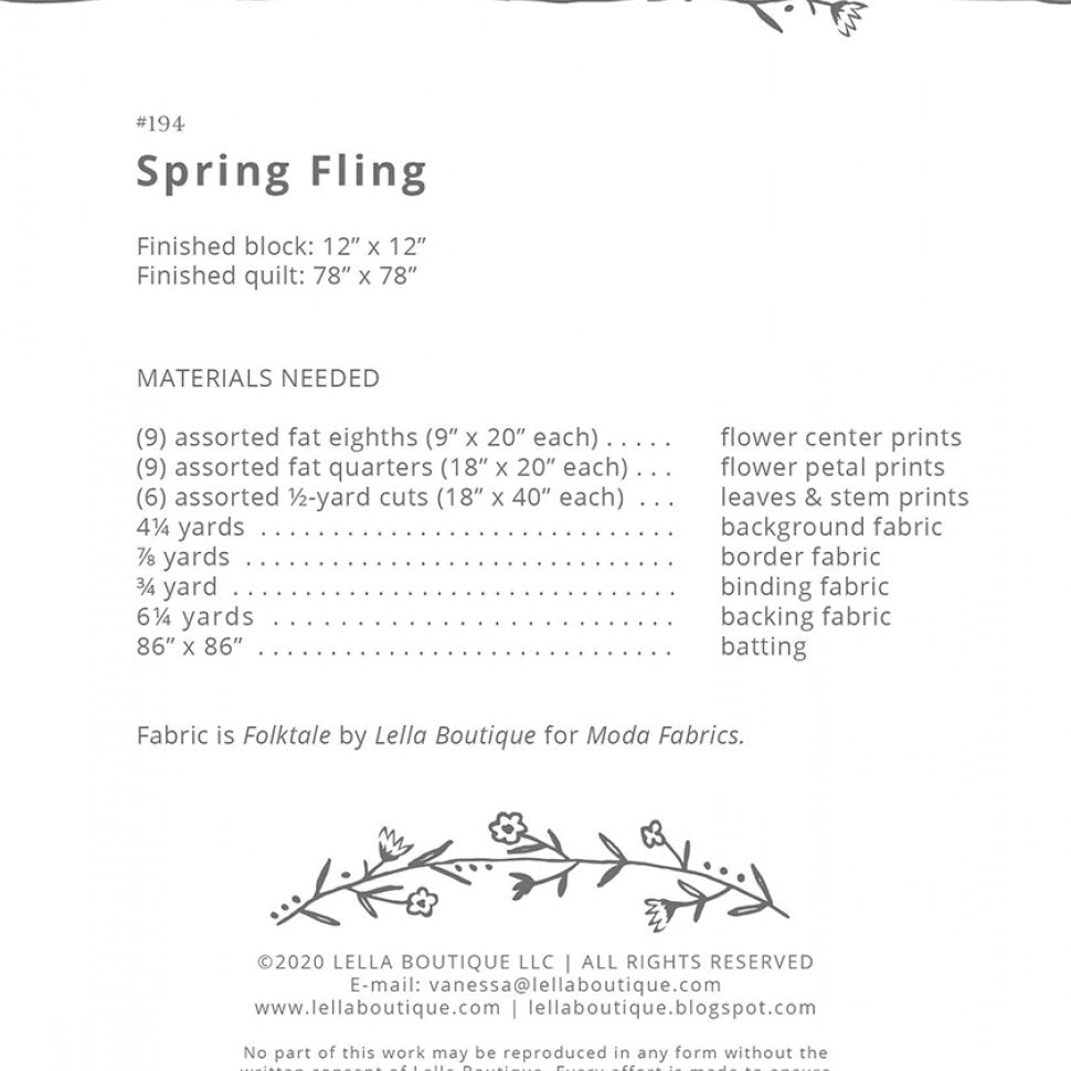 Lella Boutique - Spring Fling Pattern