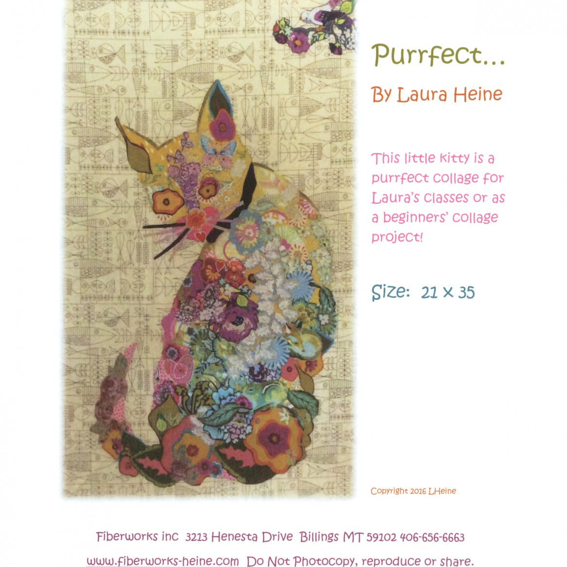 Laura Heine - Purrfect Cat Collage Pattern