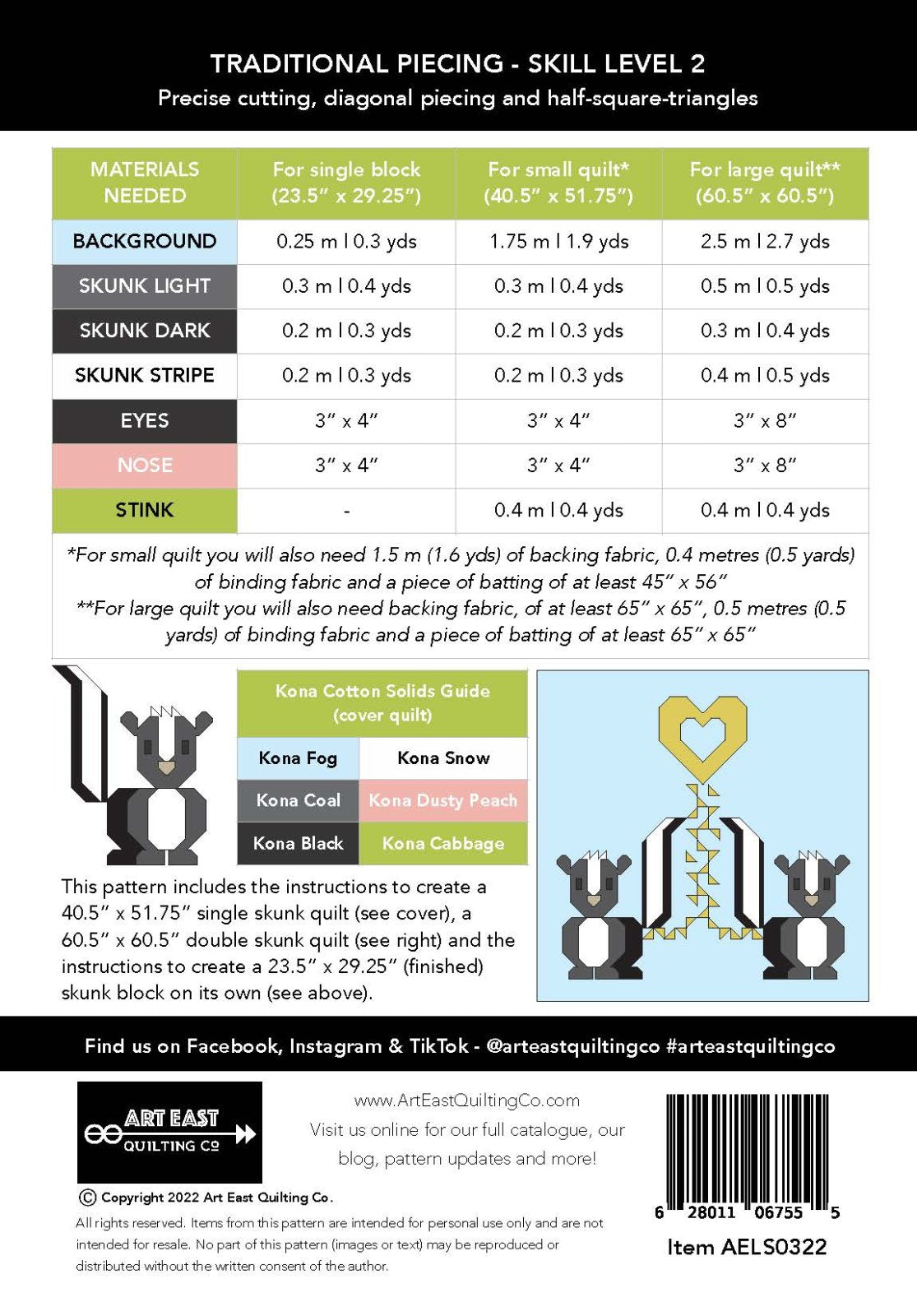 Art East Quilting Co - Love Stinks Quilt Pattern