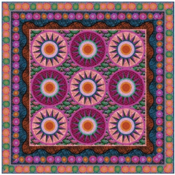 ANNA MARIA PARRY - Perennial Borders - Hello Beautiful Quilt Kit   Lush Throw