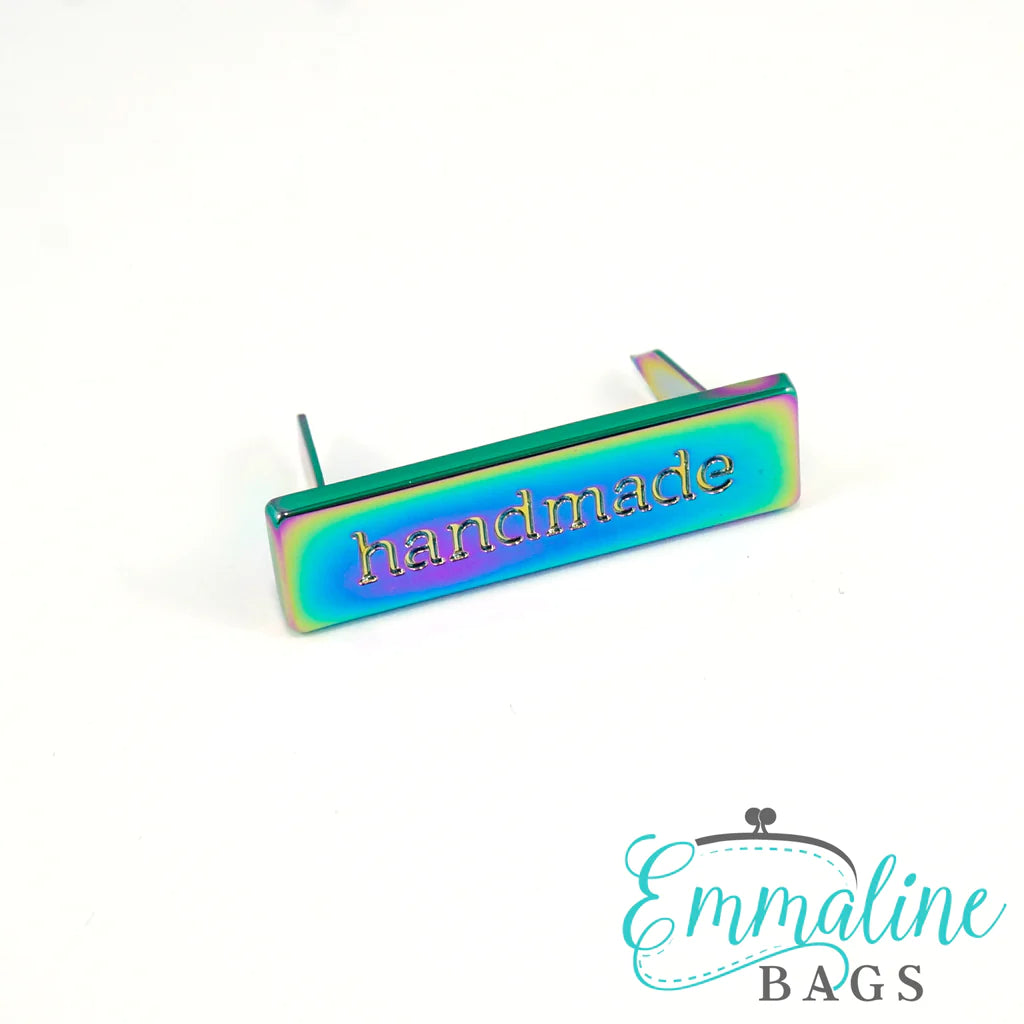 EMMALINE BAGS - Metal Bag Label "Handmade", Rainbow