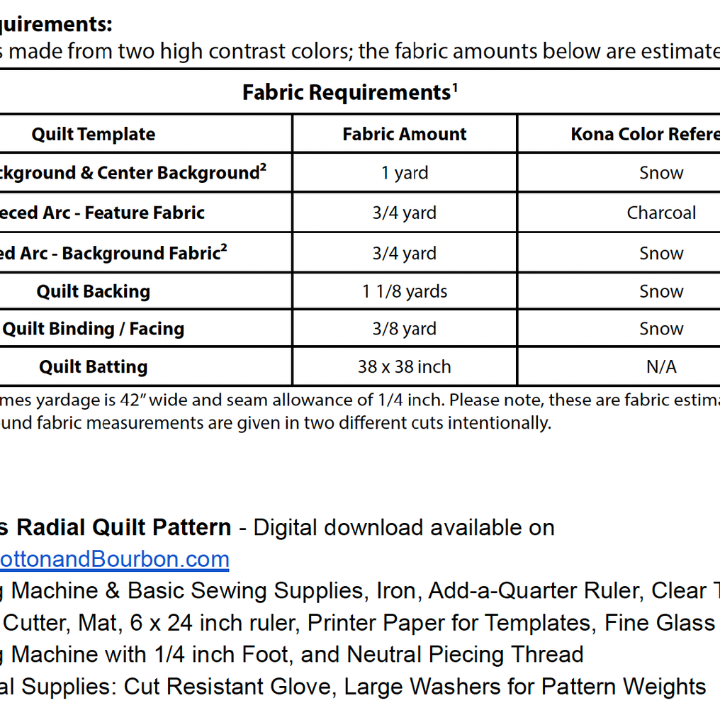 COTTON & BOURBON - Mobius Radial Quilt Pattern