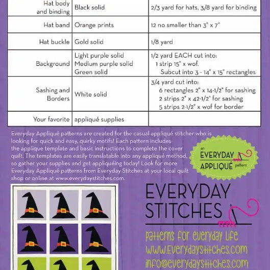 EVERYDAY STITCHES - Hester’s Hat Pattern