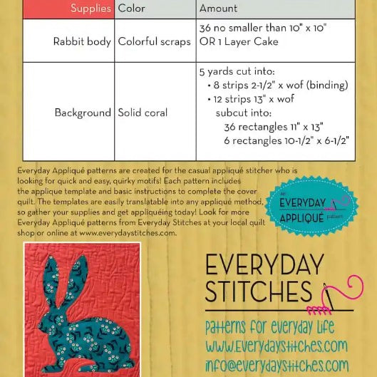 EVERYDAY STITCHES - Jacks The Jackrabbit Pattern