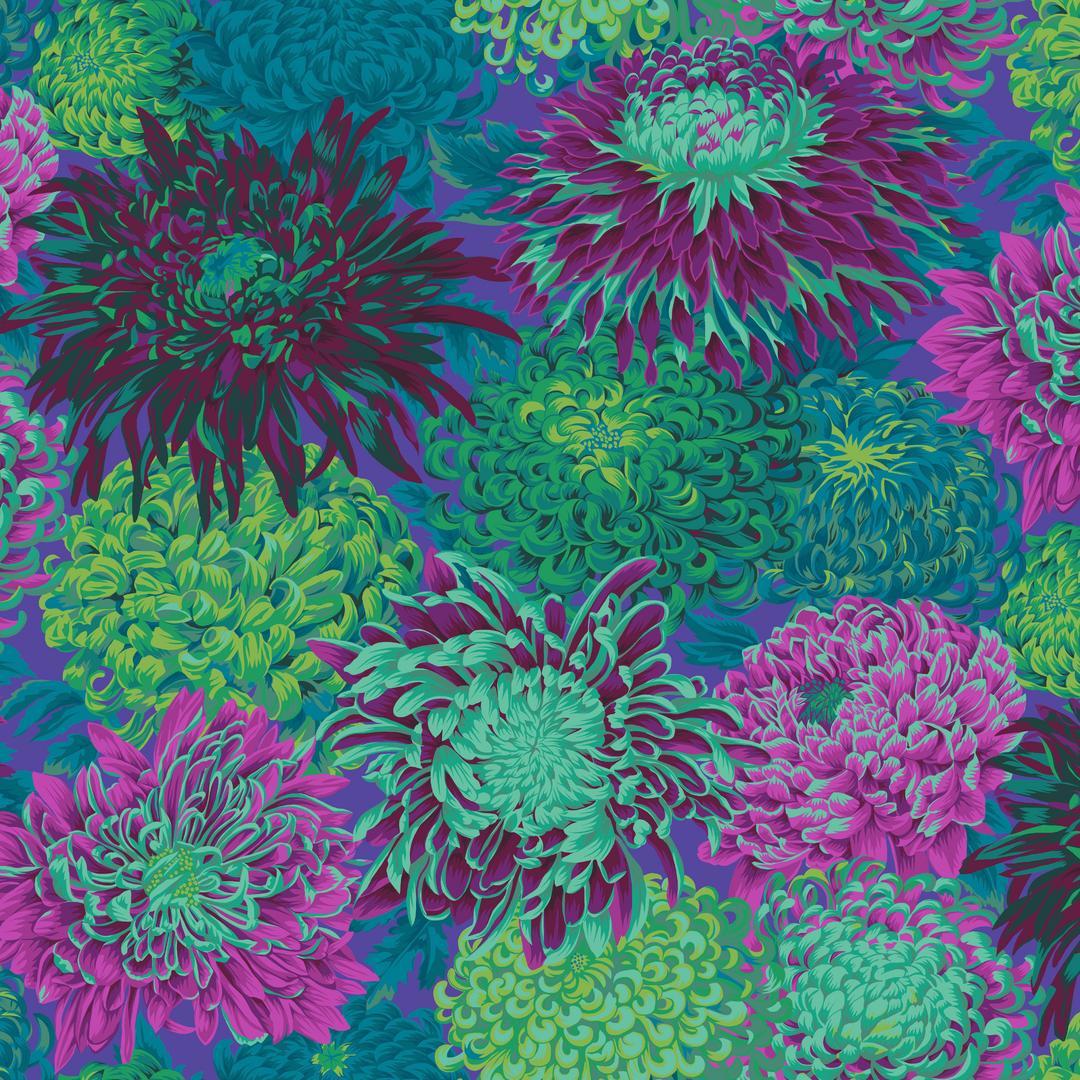 Philip Jacobs - KAFFE FASSET COLLECTIVE - STASH, Japanese Chrysanthemum, Green PJ41.GREEN