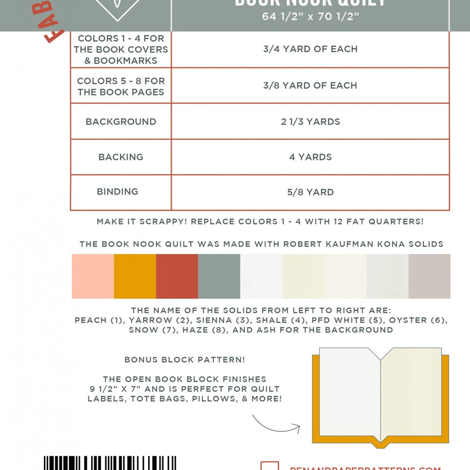PEN - PAPER PATTERNS - BOOK NOOK Pattern