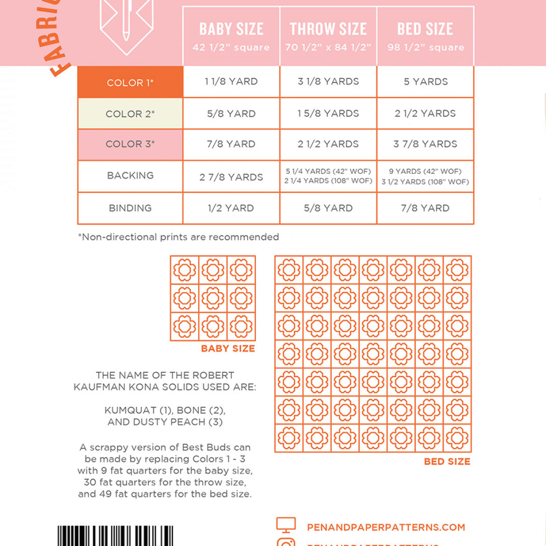 PEN & PAPER PATTERNS - Best Buds Quilt Pattern