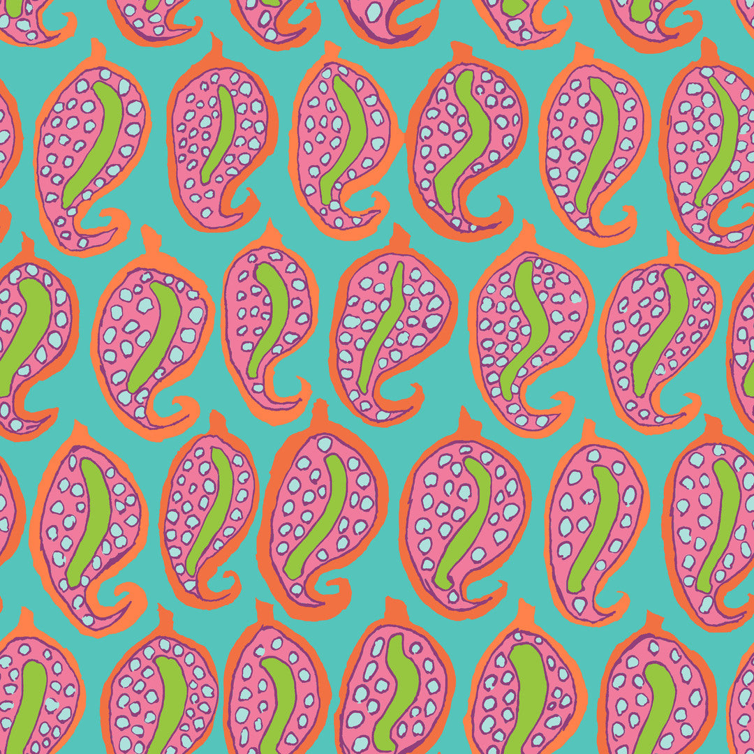 KAFFE FASSETT COLLECTIVE - AUGUST 2024 - Pasha Paisley, Aqua