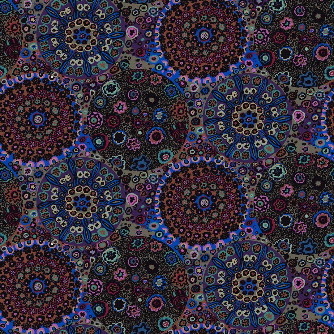 KAFFE FASSETT - KAFFE FASSET COLLECTIVE - STASH, Millefiore, Dark PWGP092.DARKX