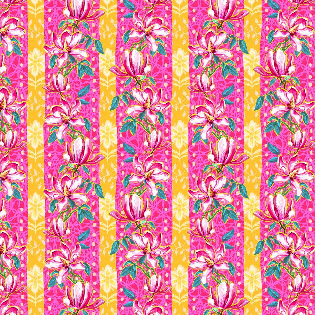 ODILE BAILLOEUL - Festival - Magnolias, Pink PWOB119.PINK