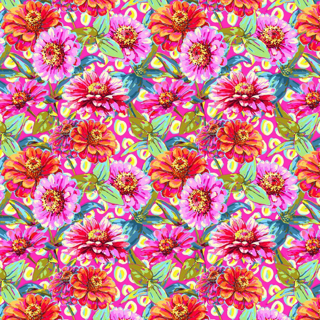 ODILE BAILLOEUL - Festival - Zinnias, Pink PWOB120.PINK