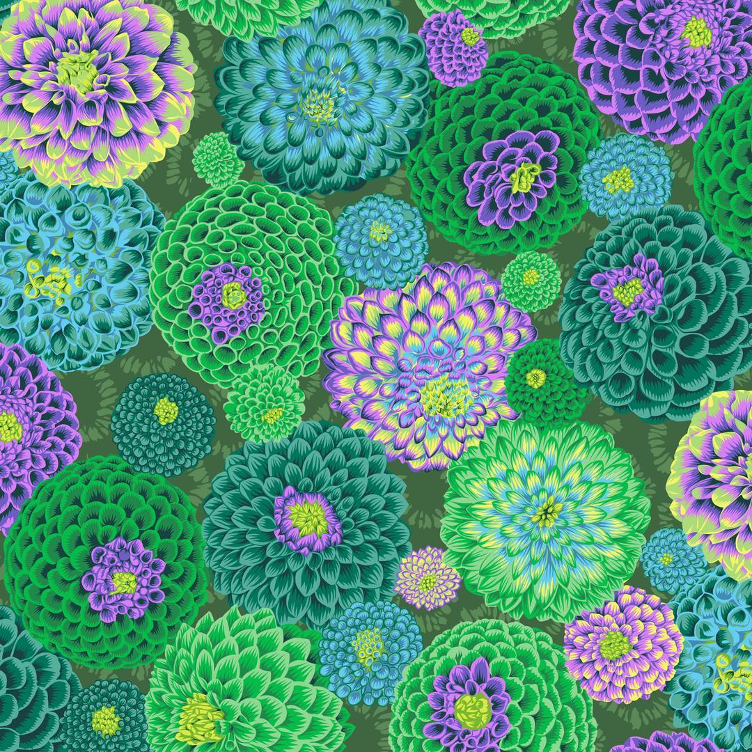 PHILIP JACOBS - KAFFE FASSETT COLLECTIVE - STASH - Flora, Green PWPJ114.GREEN