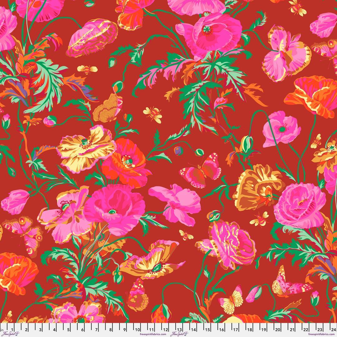 PHILIP JACOBS - KAFFE FASSETT COLLECTIVE - STASH - Meadow, Red PWPJ116.RED