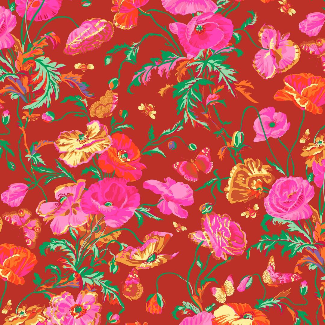 PHILIP JACOBS - KAFFE FASSETT COLLECTIVE - STASH - Meadow, Red PWPJ116.RED