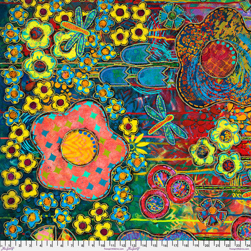 SUE PENN - DRAGONFLY DANCE - Flower Field, Multi PWSP106.MULTI