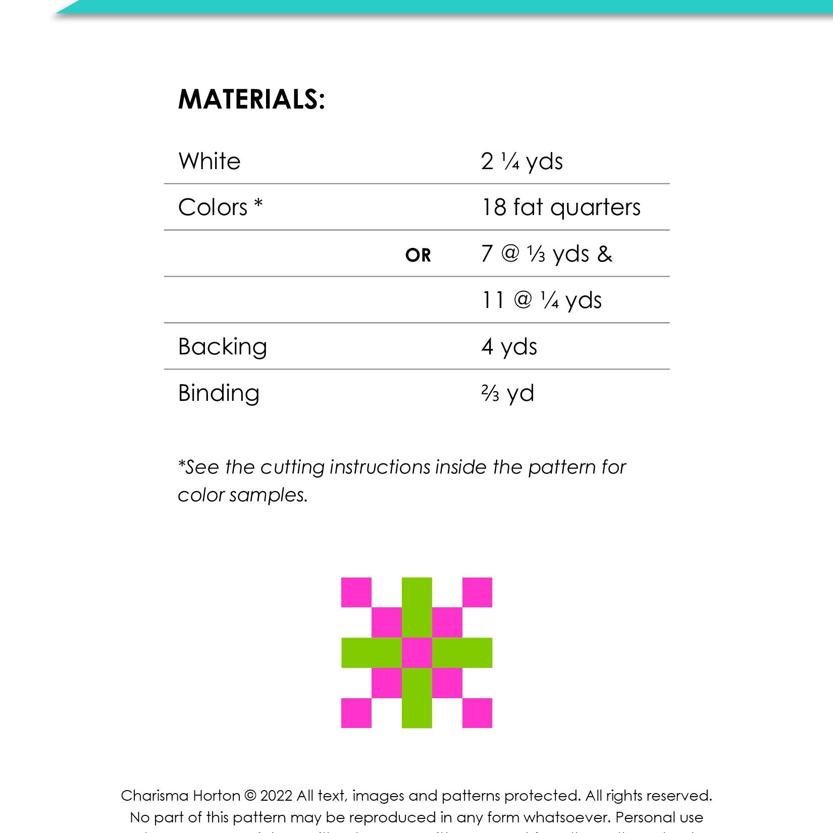 CHARISMA HORTON -  Patched Quilt Pattern